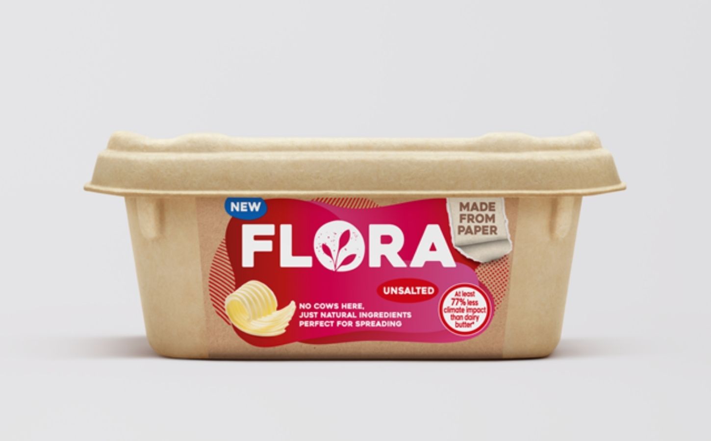 Flora spread will be sold in paper packaging