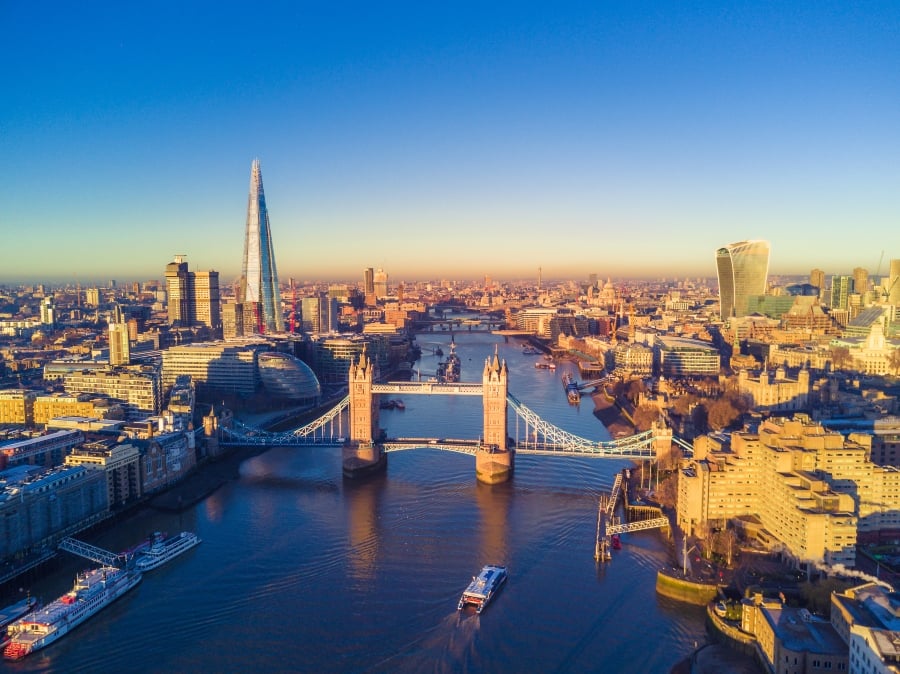 Skyline of London, HappyCow's most vegan city 2024