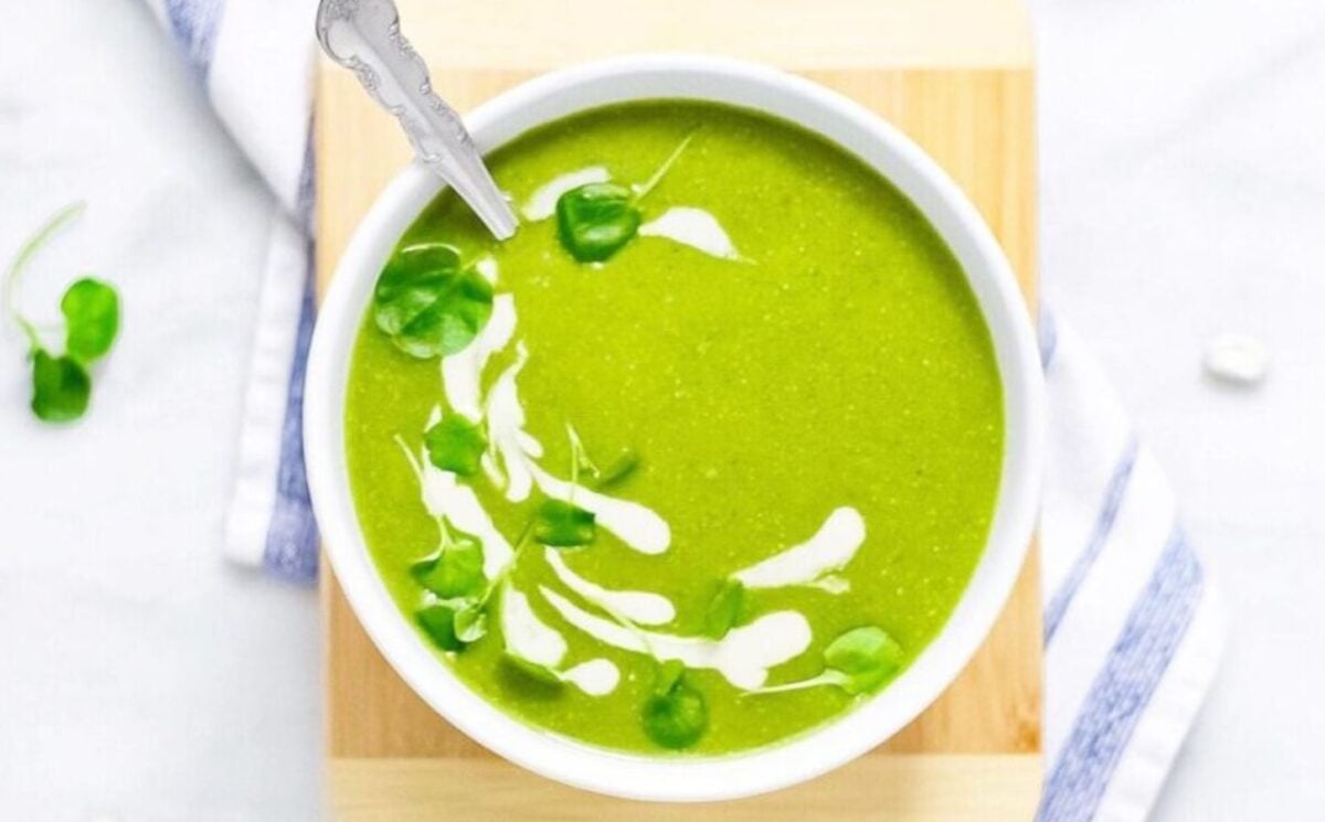 A warming bowl of protein-rich Spinach White Bean Soup