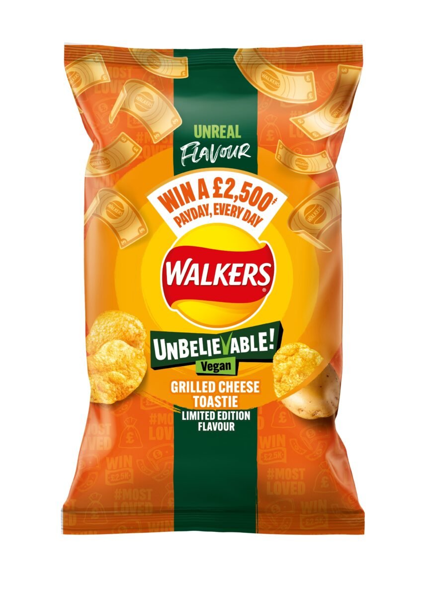 Vegan cheese toastie crisps, a new plant-based flavor from Walkers
