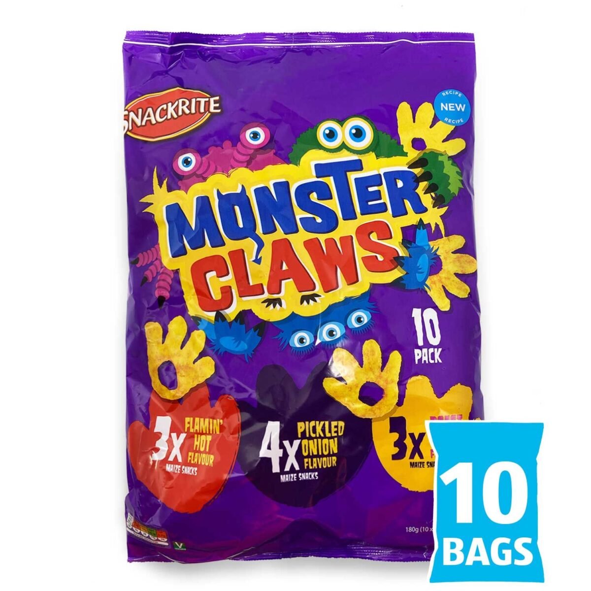 Photo shows a multi-pack of Aldi's Monster Munch-style "Monster Claws."