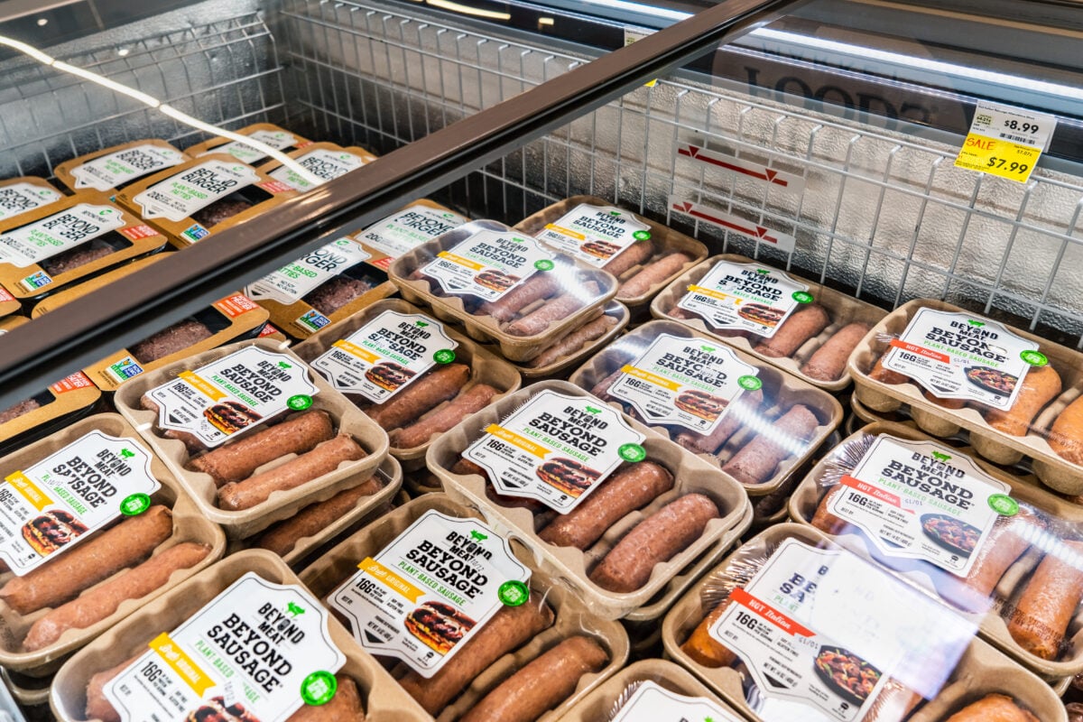 Rows of Beyond Meat products in the US