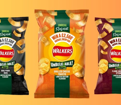 Three new crisps flavors launched by Walkers for Veganuary 2024