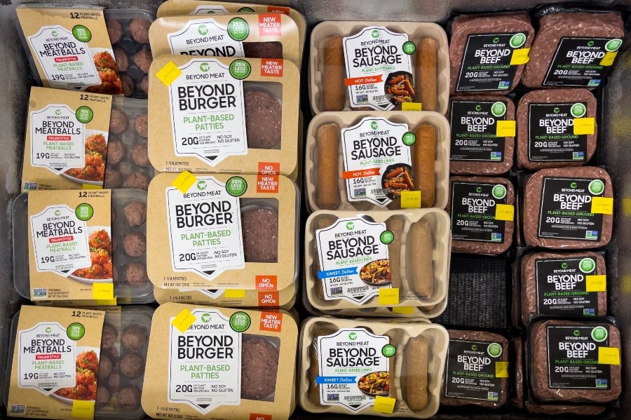 Beyond Meat products on a supermarket shelf