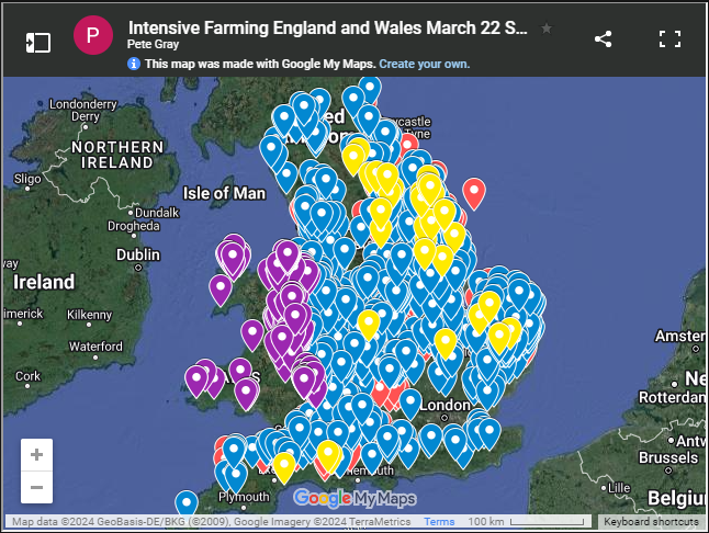 Map of factory farms UK