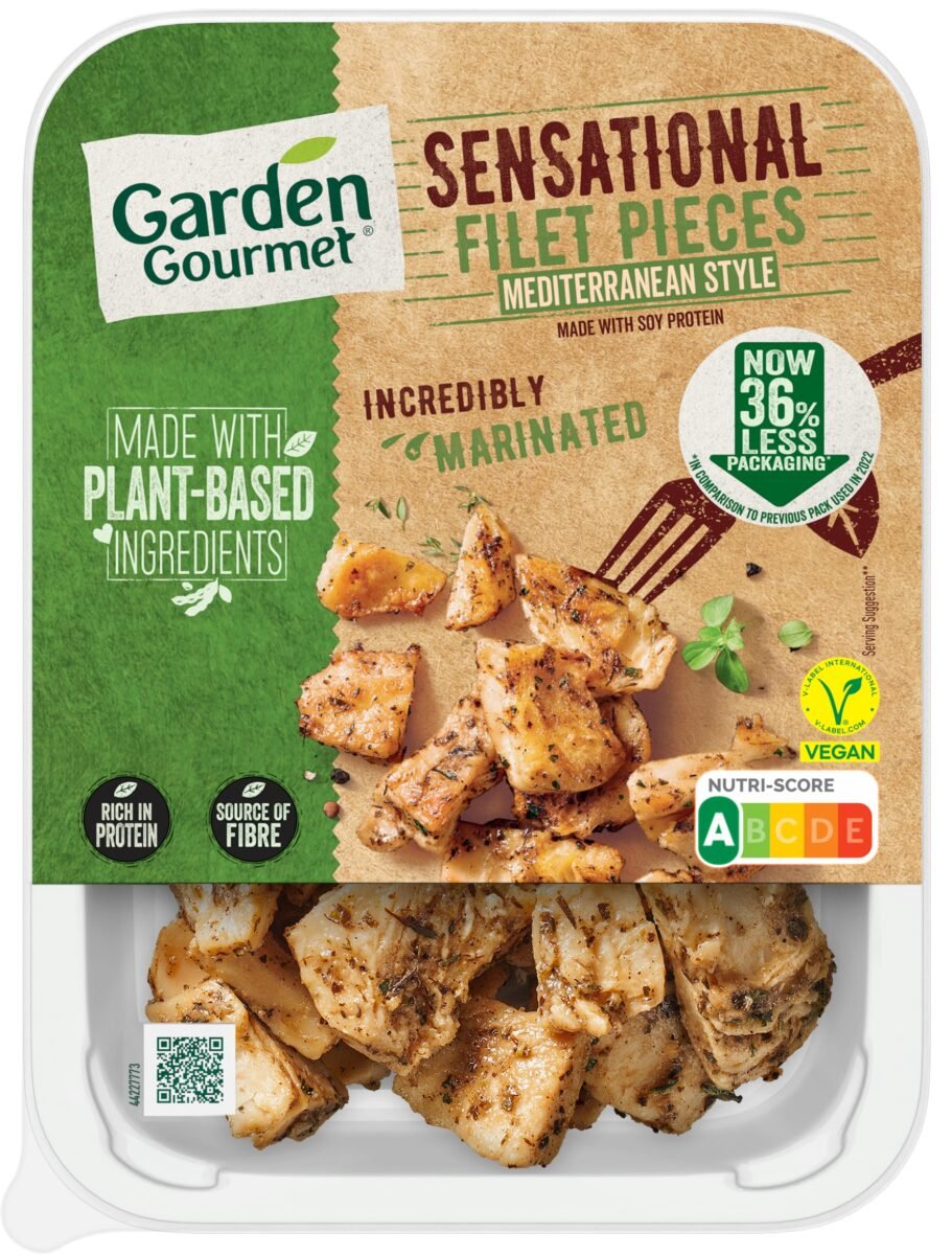 A packet of vegan chicken from plant-based company Garden Gourmet
