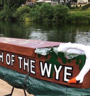 Protestors against pollution in the River Wye