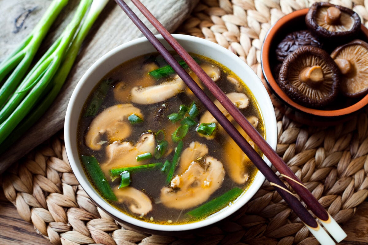 shiitake mushrooms in Chinese soup