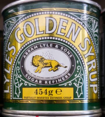 Tate & Lyle's Golden Syrup, featuring the dead lion logo