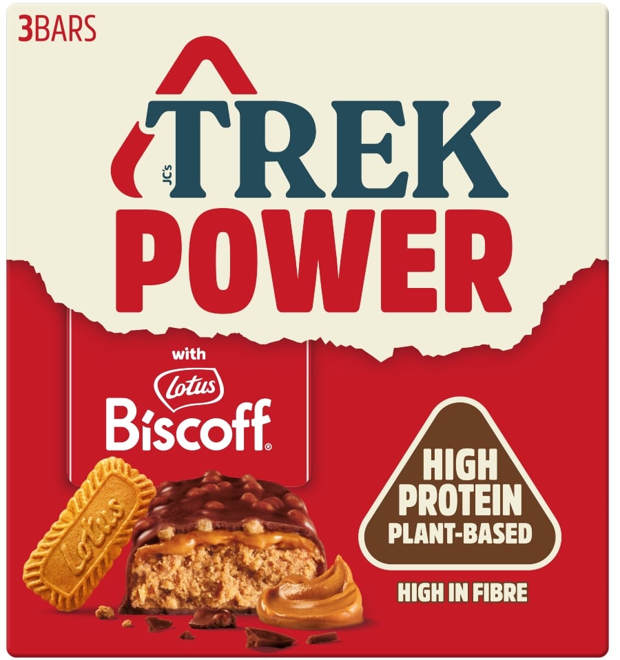 Vegan protein bars from TREK and Biscoff