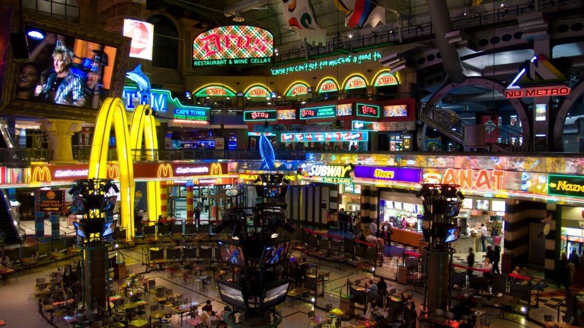 Fast food outlets in a South Africa shopping mall