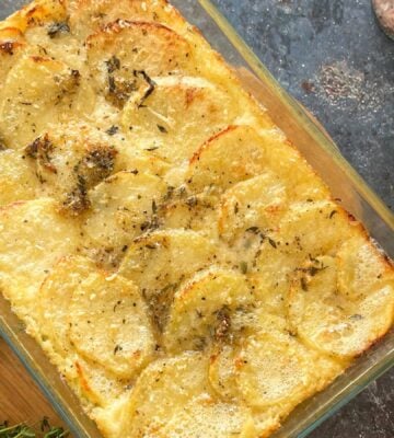 A vegan potato gratin made to a dairy-free recipe