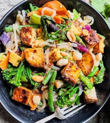 A plant-based tofu pad thai, an easy vegan weeknight dinner idea