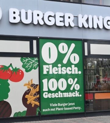 The outside of a plant-based branch of Burger King in Germany