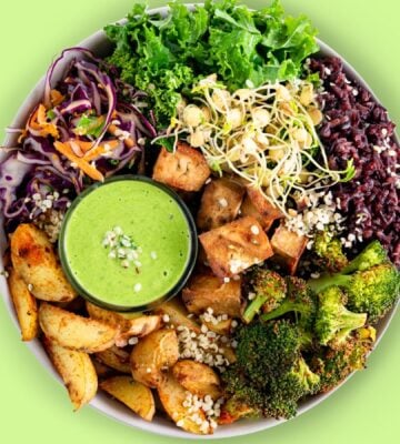 A vegan microbiome bowl made with gut-friendly ingredients