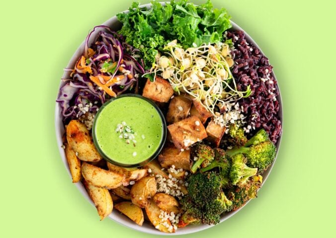 A vegan microbiome bowl made with gut-friendly ingredients
