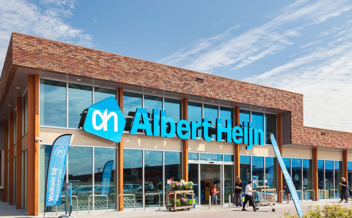 The outside of Dutch supermarket Albert Heijn, which is seeing a growth in popularity of plant-based foods