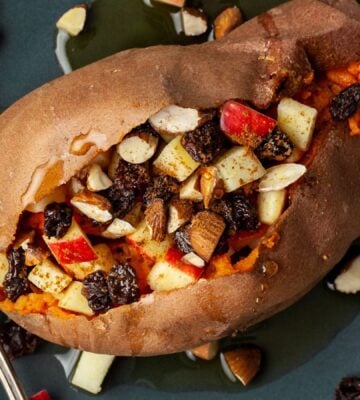 A vegan stuffed sweet potato