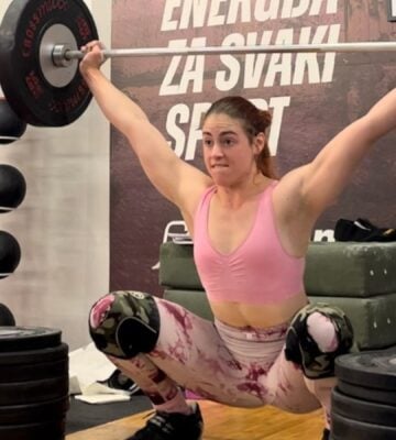 Photo shows Ana Špac, a Croatian weightlifer and Senionr National Champion