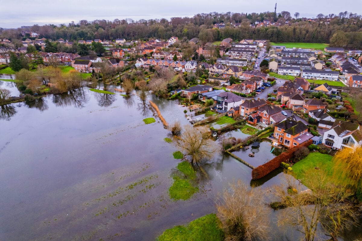 Photo shows severe flooding in Salisbury after the River Avon burst its banks