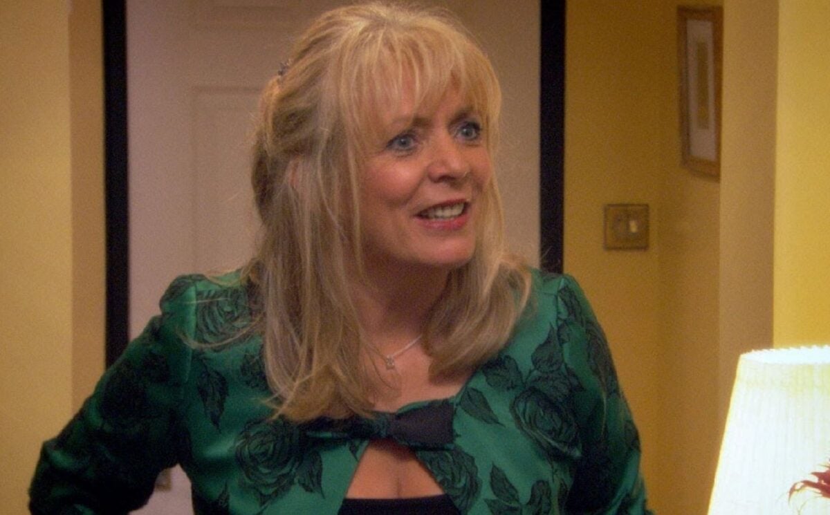 A screenshot from BBC sitcom Gavin & Stacey showing Pam Shipman