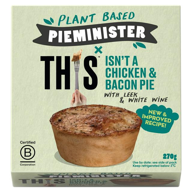 A Pieminister vegan THIS Isn't Chicken & Bacon pie