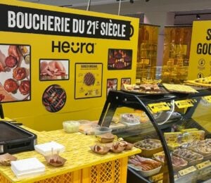 A plant-based butcher's pop-up shop at a France supermarket