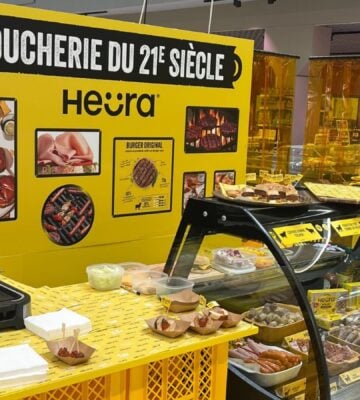 A plant-based butcher's pop-up shop at a France supermarket