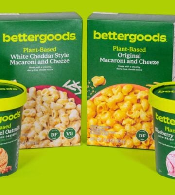 A selection of products from the new Walmart plant-based range, including oat milk ice cream and dairy-free mac and cheese