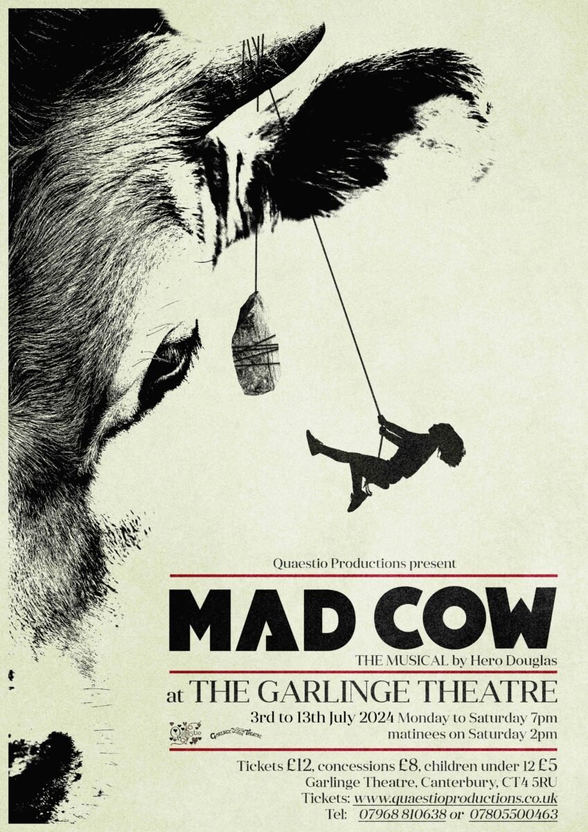 Photo shows the poster for 'Mad Cow,' an upcoming musical play about the meat industry