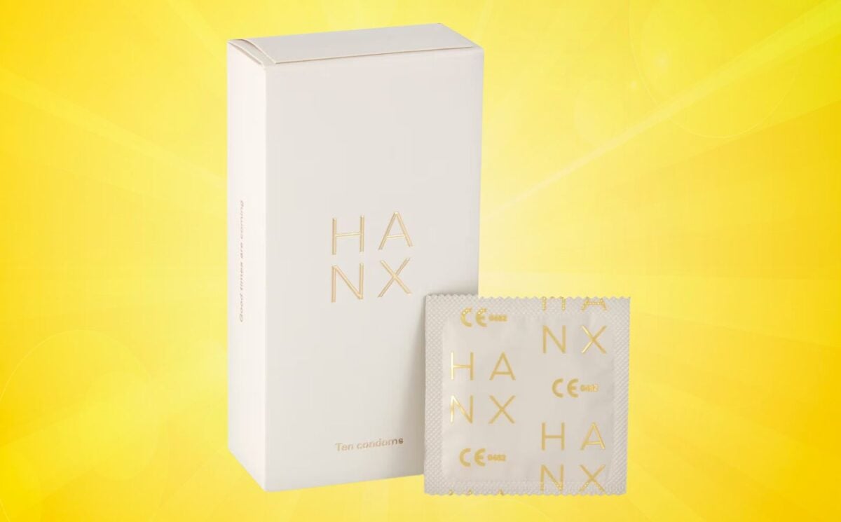 A pack of vegan condoms from Hanx, a cruelty-free condom brand