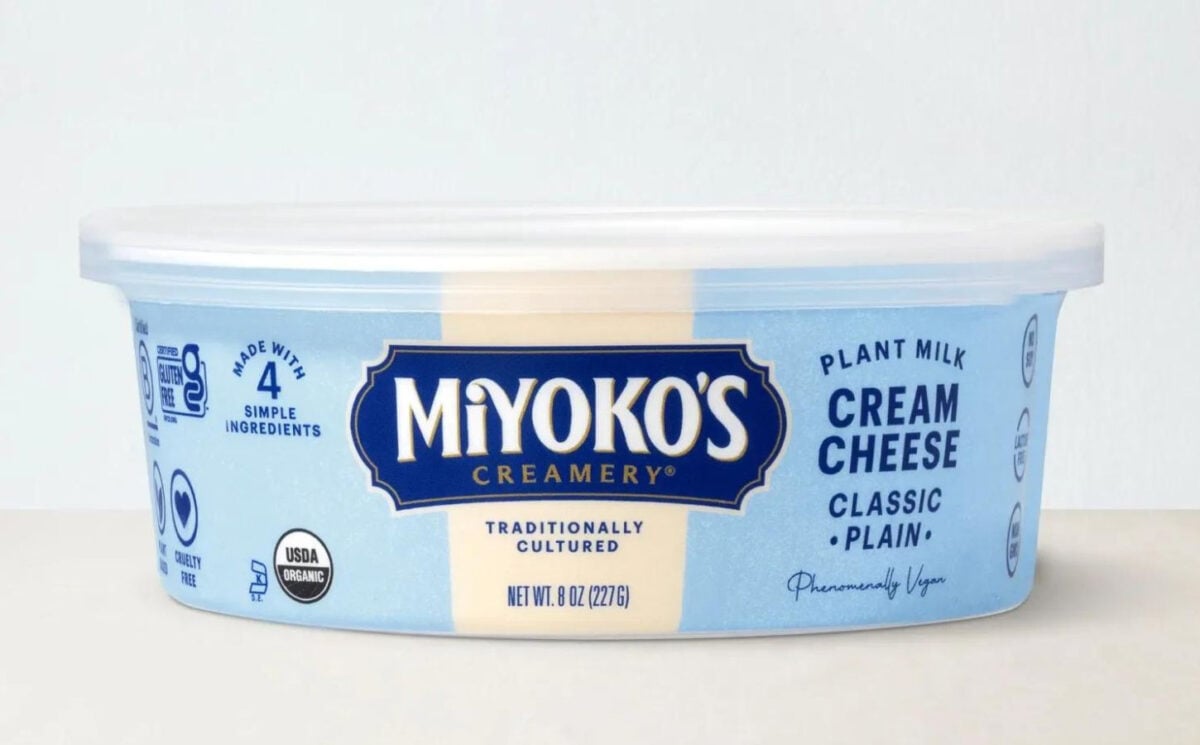 a picture of miyoko's creamery plain vegan cream cheese 