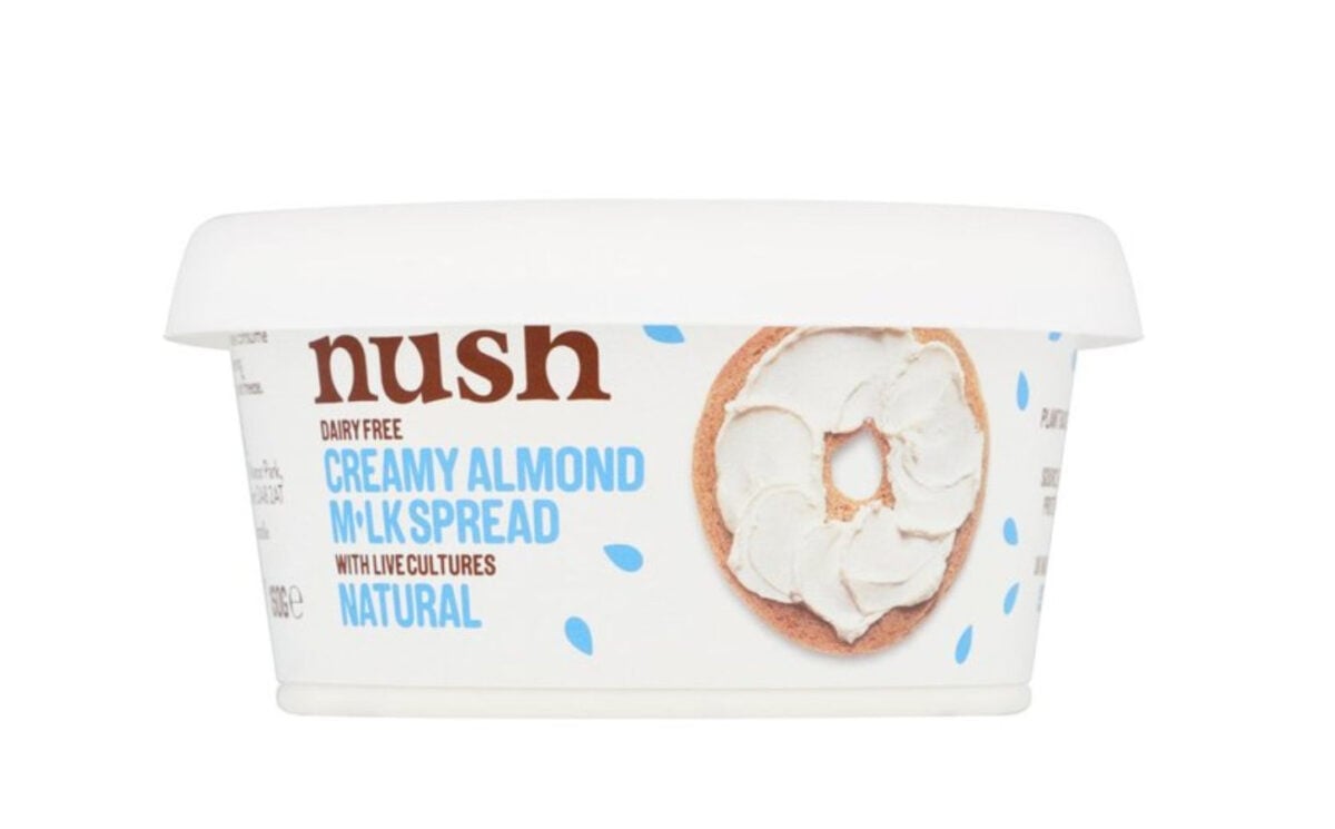 a picture of Nush's Natural Almond milk spread dairy free cream cheese