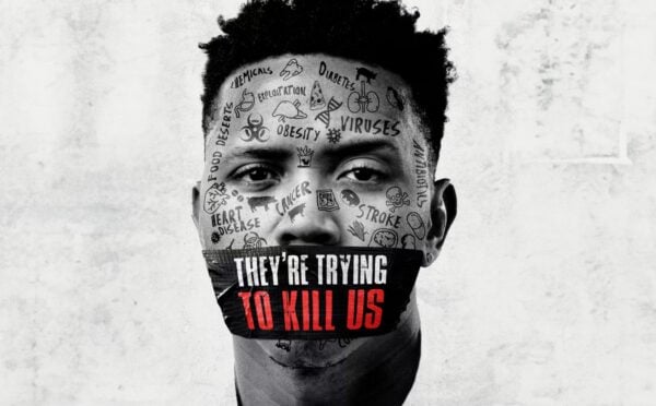 A poster for film "They're Trying To Kill Us"