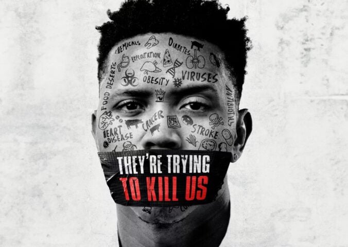 A poster for film "They're Trying To Kill Us"