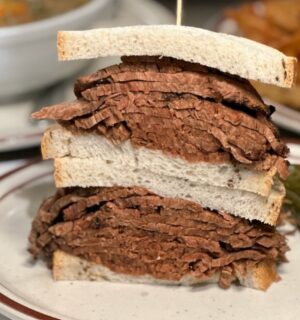 A vegan pastrami sandwich from Chunk Foods