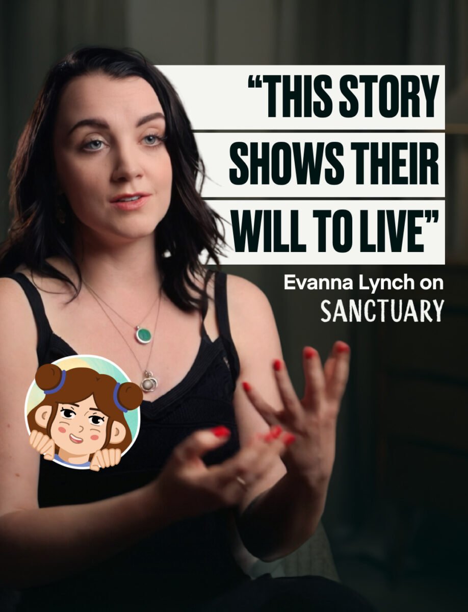 Photo shows Evanna Lynch talking about her work on the new animated film 'Sanctuary'