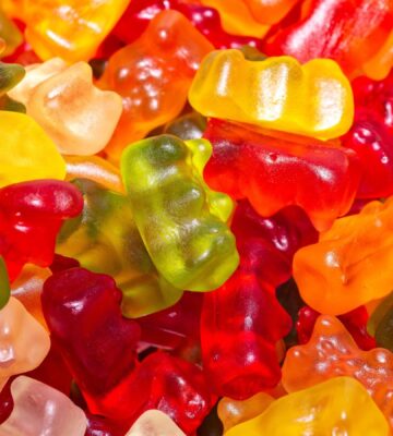 A pile of brightly colored gummy bears