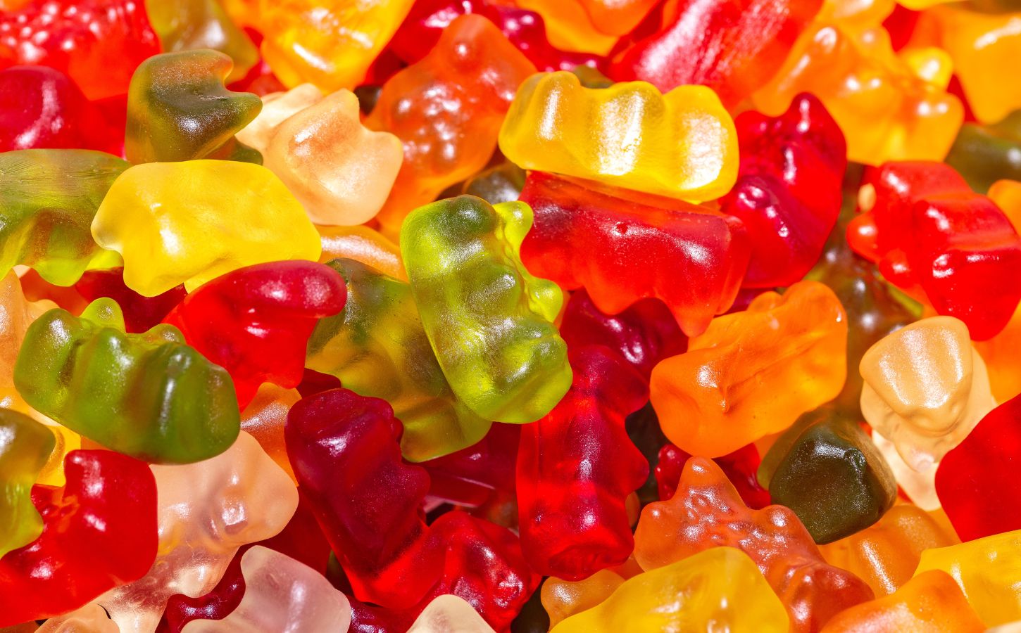 A pile of brightly colored gummy bears