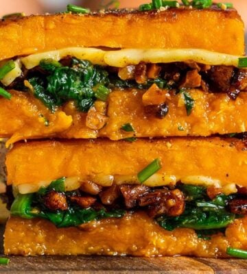 Sweet potato grilled cheese, a vegan sweet potato recipe