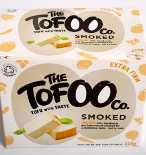 A packet of smoked tofu from UK vegan brand Tofoo