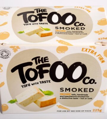 A packet of smoked tofu from UK vegan brand Tofoo