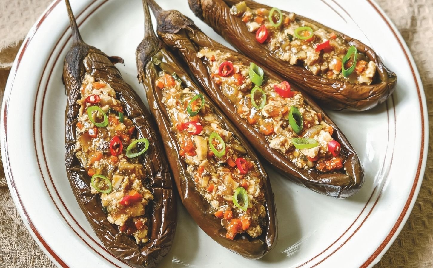 Stuffed Chinese eggplants