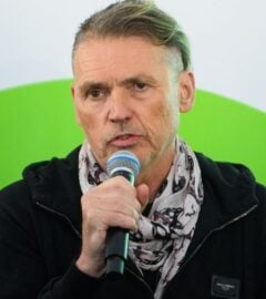 Vegan and Ecotricity founder Dale Vince speaking at the Labour Party Conference 2024