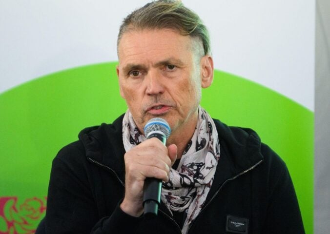 Vegan and Ecotricity founder Dale Vince speaking at the Labour Party Conference 2024