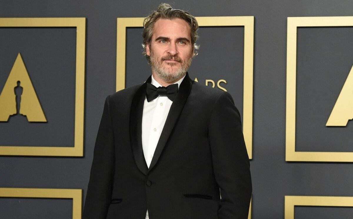 Vegan celebrity Joaquin Phoenix on the red carpet at the Oscars