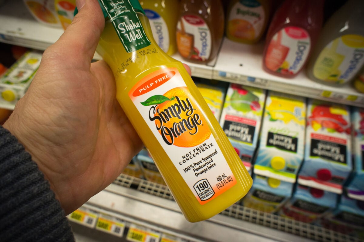 Orange juice bottle