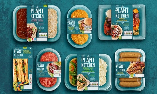 A selection of vegan foods from the M&S Plant Kitchen range