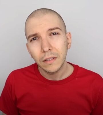 A screenshot of YouTuber Nikocado Avocado, taken from his new weight loss video