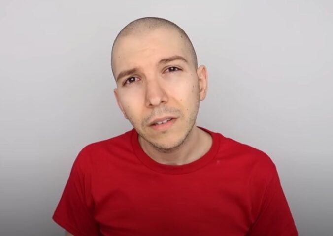 A screenshot of YouTuber Nikocado Avocado, taken from his new weight loss video